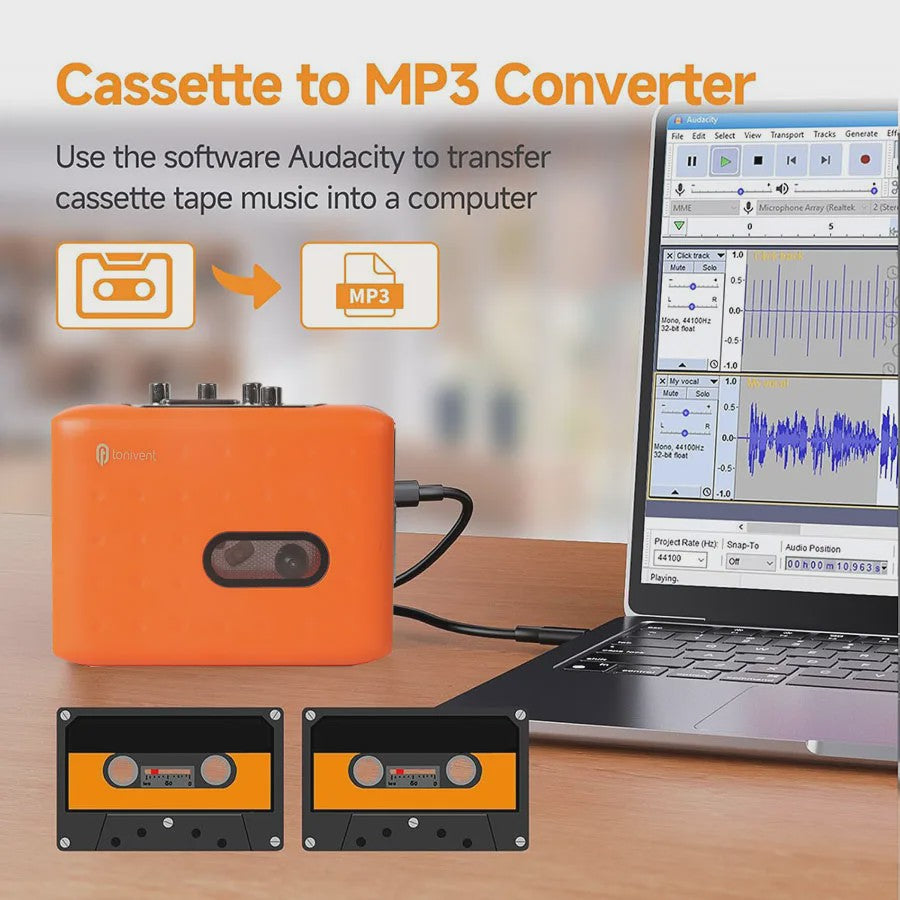 Draagbare Cassette Speler & Recorder: Zet Cassettes om naar MP3 met USB-C