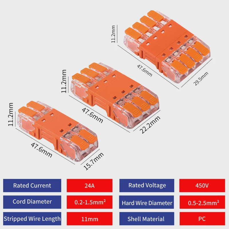 JINH CMK64 Snelkoppeling Klemmenblokken - 2/3/4-polig, Splicing Elektrische Connectoren