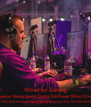 Oneodio Draadloze Bluetooth 5.2 Gaming Headset met 110 Uur Batterijduur & Boom Microfoon