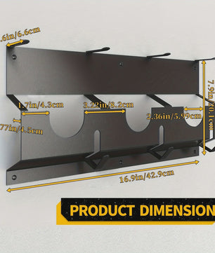 Heavy-Duty Metalen Wandrek voor Gereedschap - 3-Laags Organizer voor Haakse Slijpers en Accessoires
