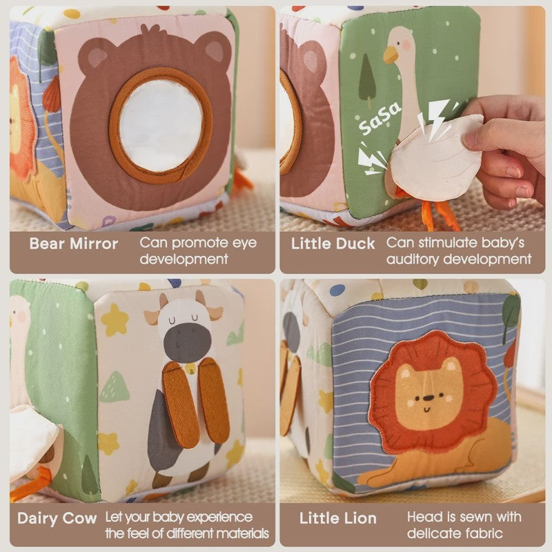 Montessori Stoffen Tissue Box Speelgoed - Educatief Sensorisch Speelgoed voor Baby's met Vinger Oefening