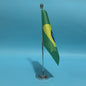 Bureauvlag Brazilië 14x21cm - Polyester Nationale Vlag met Standaard