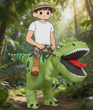 Opblaasbaar T-Rex Kostuum - Draak Rijden Dinosaurussen Outfit voor Kinderen