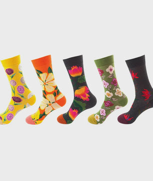 Unisex Katoenen Sokken met Vrolijke Fruit, Dieren & Kunst Prints - Hip Hop & Skateboard Stijl