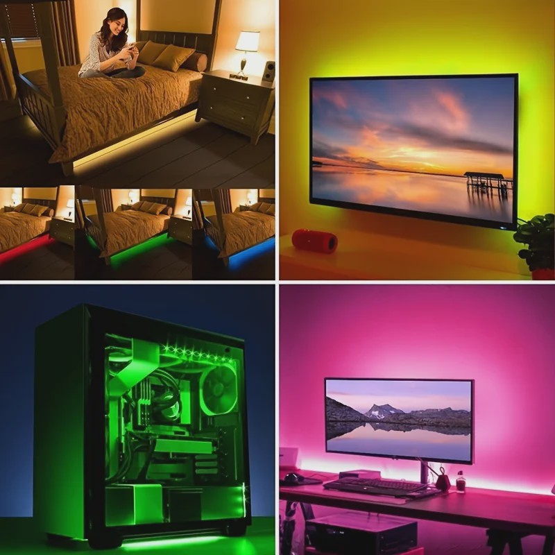 5M RGB LED Strip met USB & Afstandsbediening - Sfeervolle Verlichting voor TV, Gamekamer & Feestjes