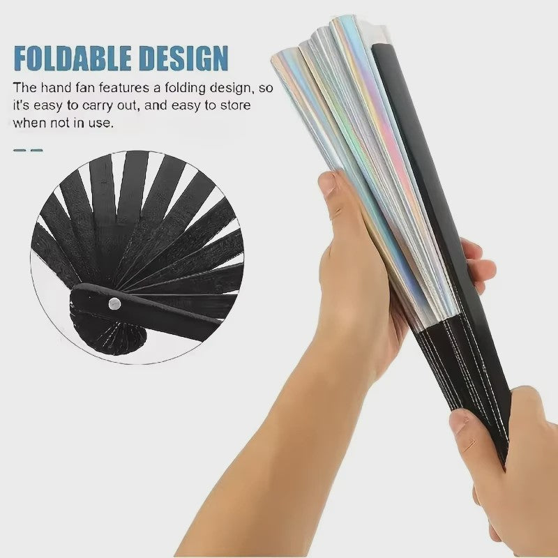 Grote Zilveren Klapwaaier - Perfect voor Festivals, Feesten & Dans