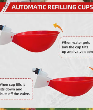Automatische Drinkbakjes voor Kippen, Quails, Eenden & Duiven (Set van 5/10/20)