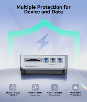 Yottamaster USB 3.2 Gen2 Docking Station Hub met 5Gbps, Multi-Poort SD Kaartlezer & Type-C