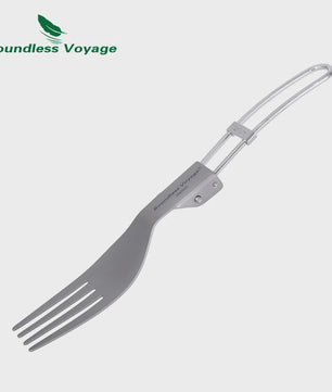 Titanium Camping Bestek Set - Opvouwbaar Lepel, Vork, Spork & Eetstokjes voor Outdoor Picknick