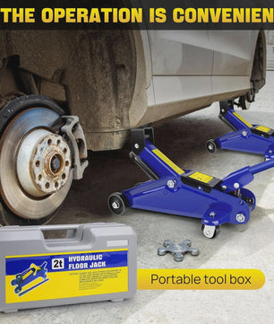Robuuste Autokrik Set: 2 Ton Hydraulische Trolleykrik met 3 Ton Assenbokken voor Garage & Werkplaats