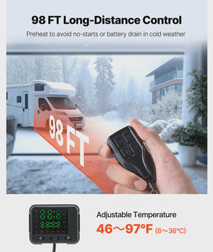 Krachtige 2/8KW Diesel Luchtverwarmer 12-24V met Afstandsbediening voor Camper, Vrachtwagen, Boot & Trailer