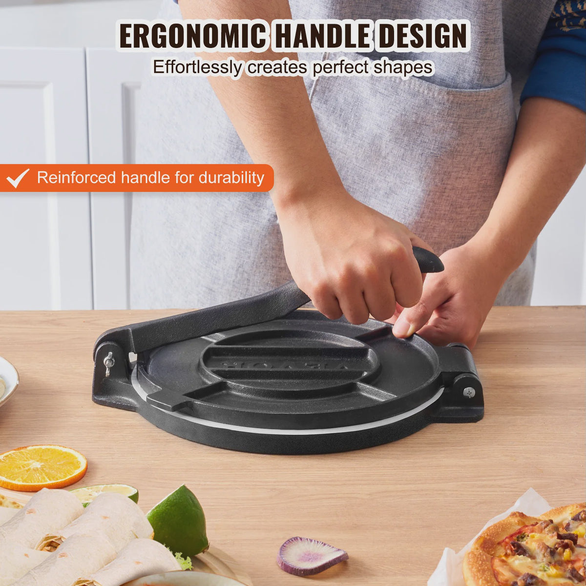 Gietijzeren Tortilla Pers - Heavy Duty Deegmaker voor Bloem Tortilla's