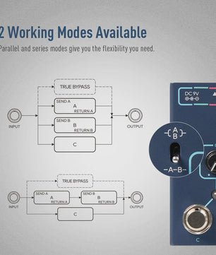 SONICAKE Portal QDS-06: 3-Kanaals Gitaar Effecten Pedaal met ABY Line Selector & Mixer