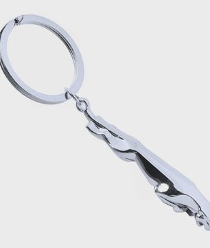 Luxe Jaguar Autosleutelhanger - Roestvrij Staal, Zilverkleurig