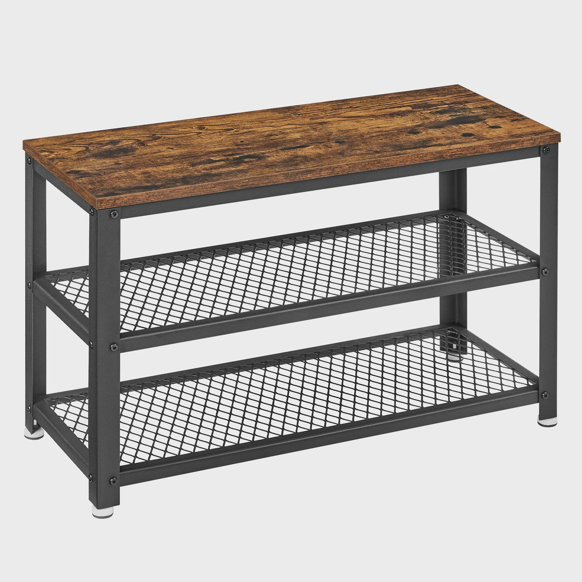 VASAGLE Schoenbank met 2 Metalen Roosters - Entree & Hal Organizer - 73x30x45 cm