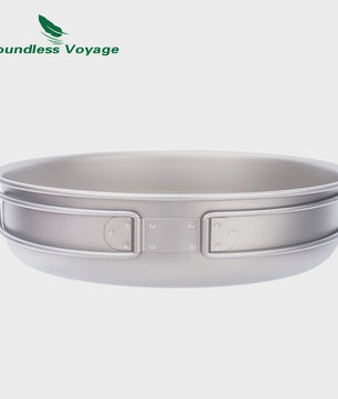 Lichtgewicht Titanium Koekenpan met Opvouwbaar Handvat - Ideaal voor Camping & Outdoor Koken