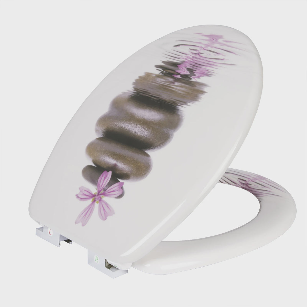 Luxe Toiletzitting met Soft-Close – Universeel, PP Materiaal, Zwart met Gouden Marmerprint