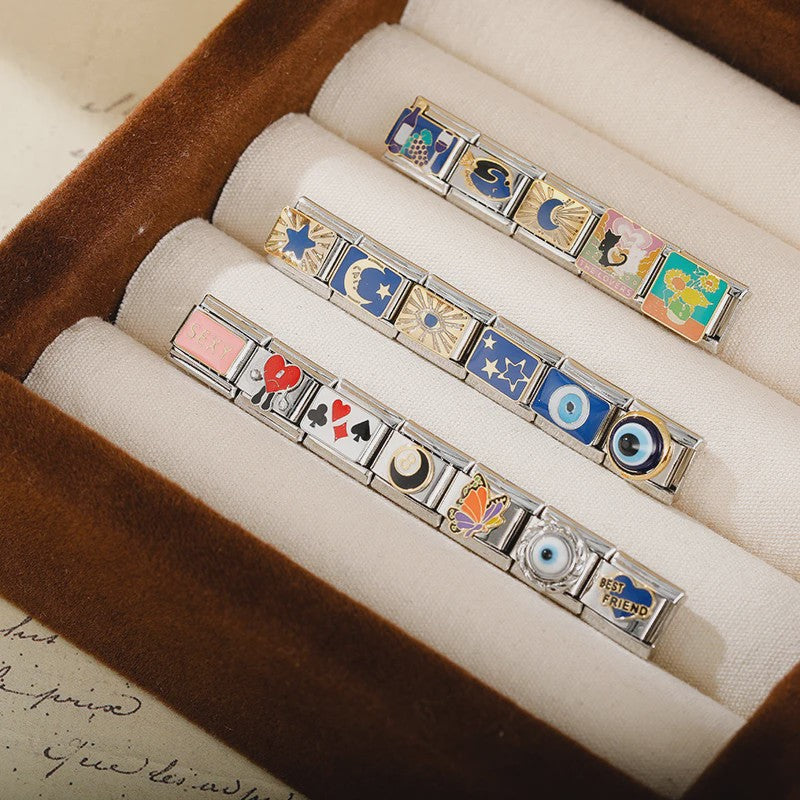 Hapiship 2024 Bedel voor Italiaanse Armband - Oog, Maan, Ster, Vis, Spider, Queen, Poker