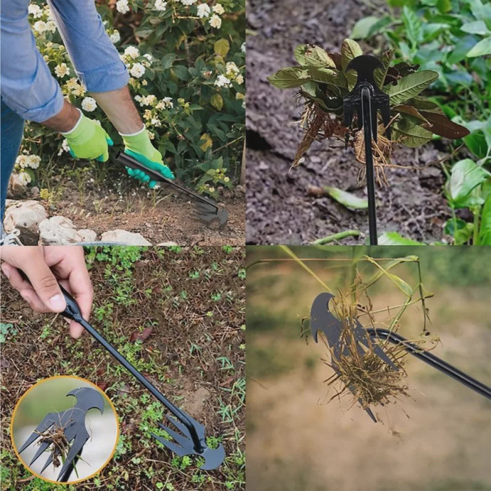 Handige Tuin Wier Weeder Tool - Efficiënte Onkruidverwijderaar met 4 Tanden