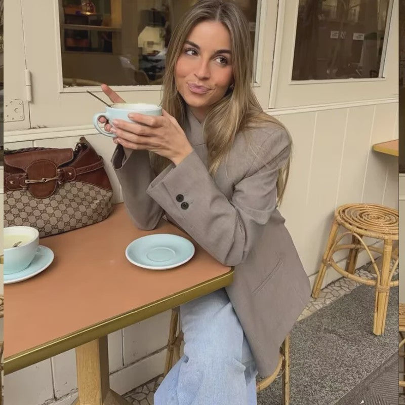 Stijlvolle Dames Blazer Jas Elegant Herfst Lente Mode voor Reizen en Vakantie