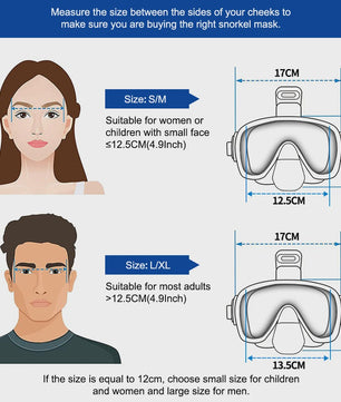 Professioneel Snorkelmasker Volledig Gelaat - Anti-Fog & Ademend - Voor Kinderen en Volwassenen