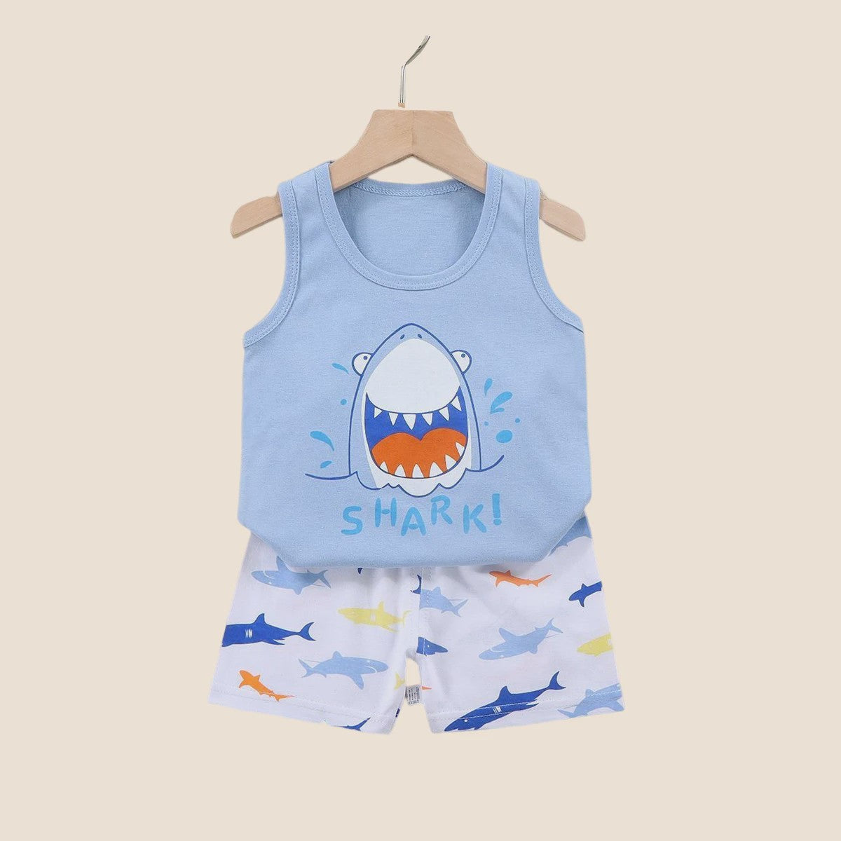 Zomer Set Kinderen: Katoenen Mouwloos Vest & Shorts met Leuke Prints