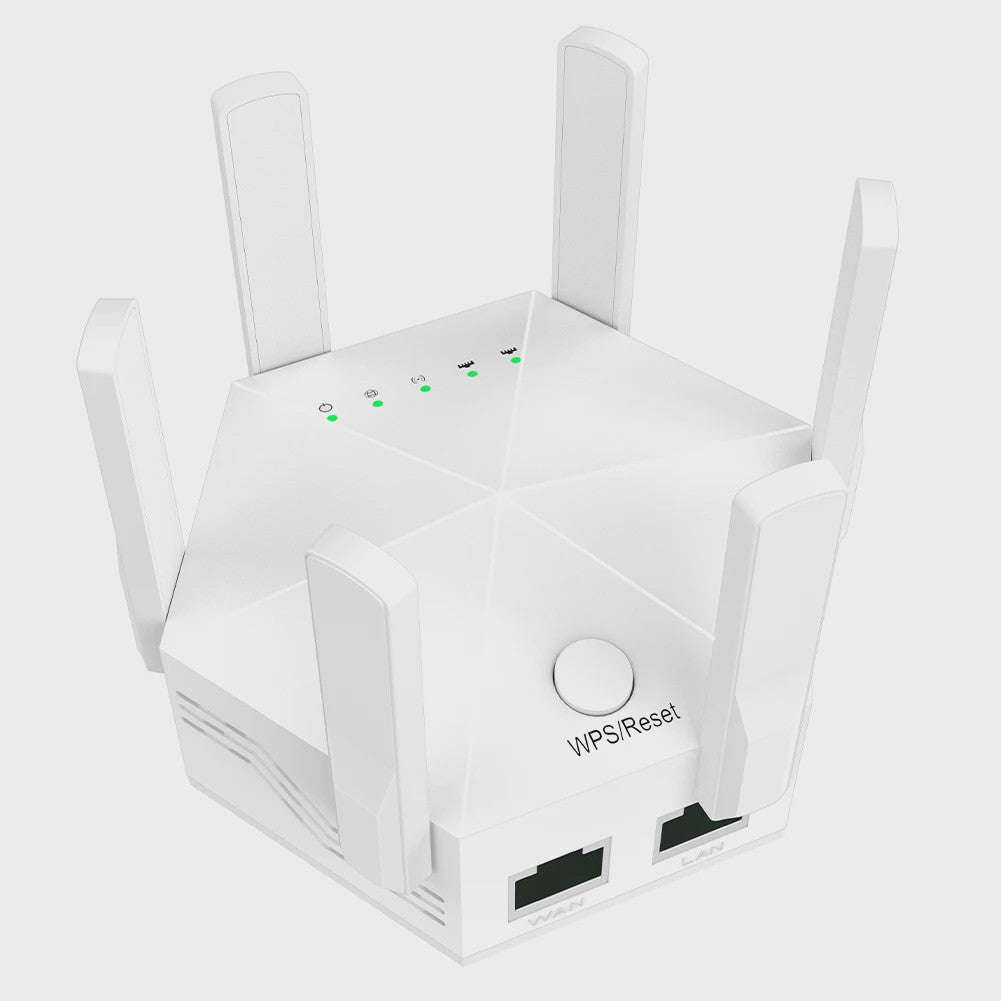 1200Mbps WiFi Repeater met 6 Antennes: Krachtige Signaalversterker voor Snel Internet