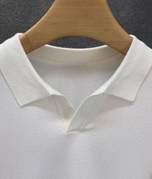 Luxe Gebreide Polo Heren - Zomer Ice Silk Korte Mouw