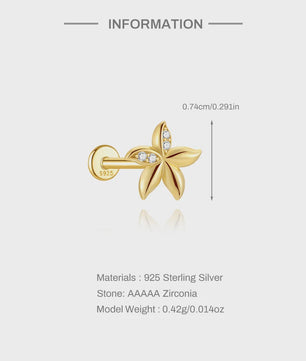 925 Sterling Zilveren Kolibrie Oorbellen Dames - 18K Goudkleurig Platte Achterkant Studs