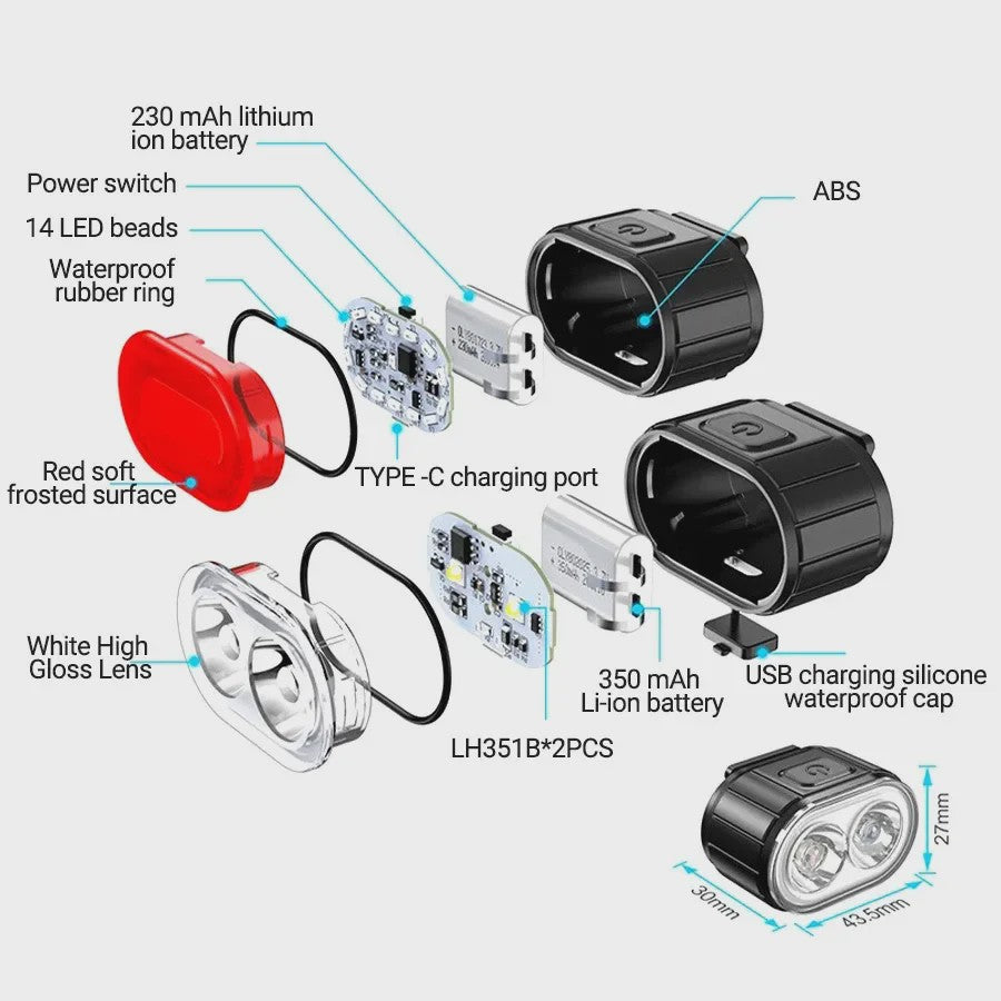 Oplaadbare Fietsverlichting Set: Voor- en Achterlicht met USB