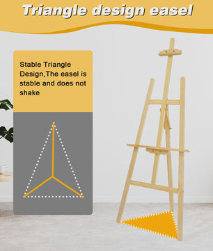 Houten Ezel 150cm - Verstelbare Display Stand voor Schilderijen, Bruiloften & Posters