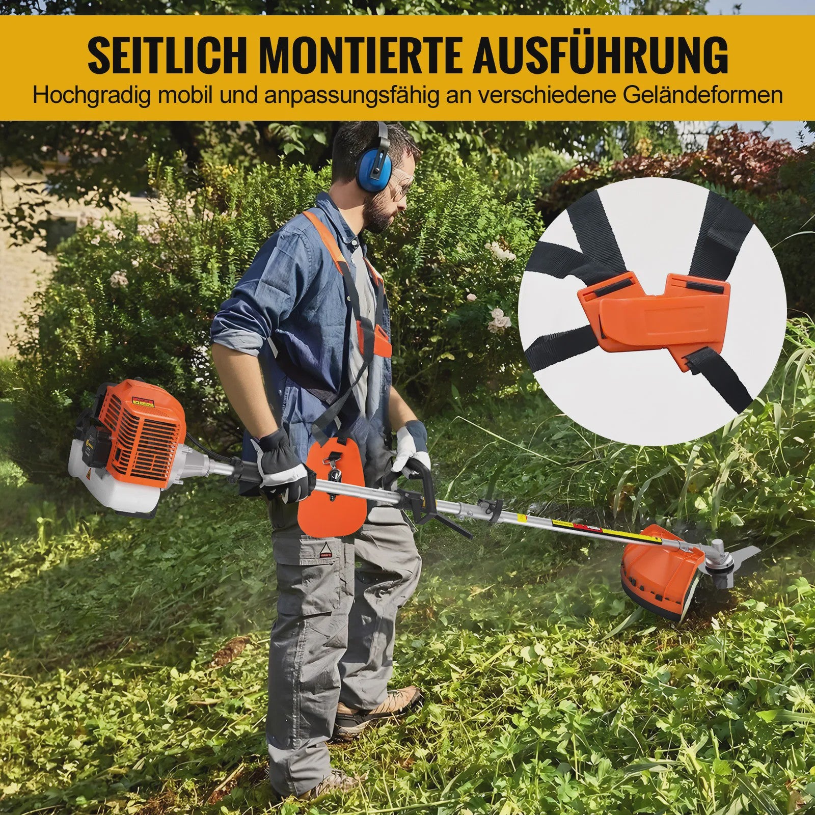 CONENTOOL 6-in-1 Benzine Bosmaaier met Kettingzaag & Heggenschaar - 52cc Krachtig Tuingereedschap