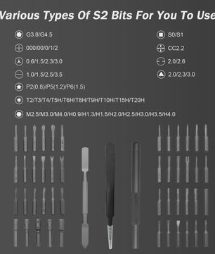 Galacok 50-in-1 Precisie Schroevendraaierset - Magnetisch S2 Bit Reparatiegereedschap