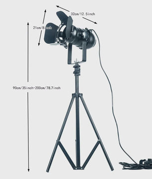 Industriële Tripod Vloerlamp - Retro Studio Verlichting Zwart