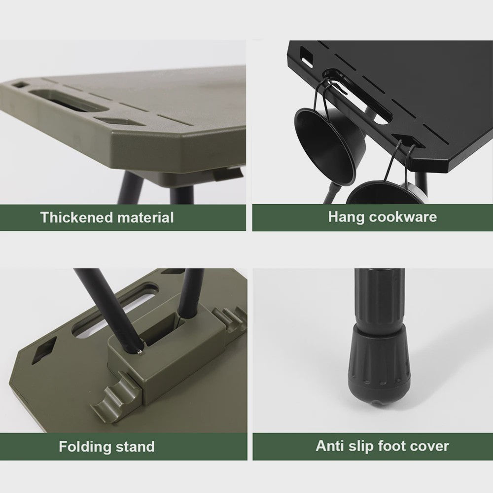 Opvouwbare Campingtafel - Lichtgewicht & In Hoogte Verstelbaar met Ophangmogelijkheden & Draagtas