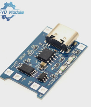 TP4056 Type-C Lithium Batterijlader Module - 1A, 5V, met Dual Protection voor 18650 Li-ion