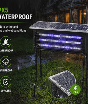 Solar Muggenlamp met UV-licht en USB/Zonne-energie - IPX5 Waterdicht