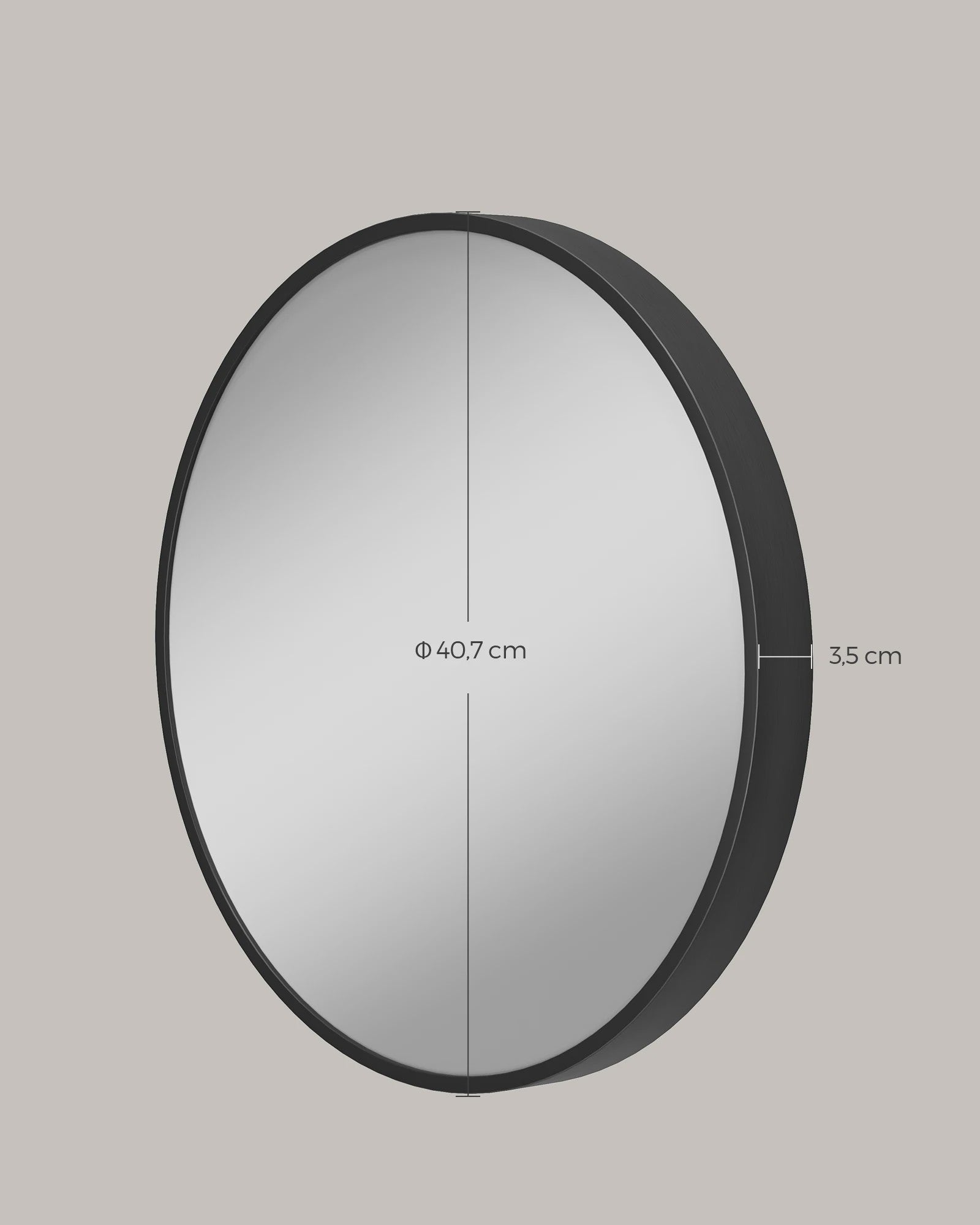 Ronde Wandspiegel Zwart Metaal Ø 40.7 cm - Stijlvol voor Badkamer en Woonkamer