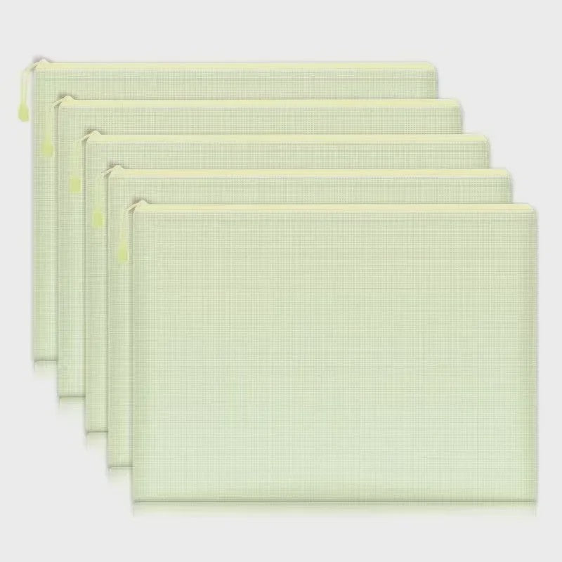 Set van 5 Waterdichte Mesh Rits Documententassen A4/A5/A6 - Opbergmappen voor Kantoor & School