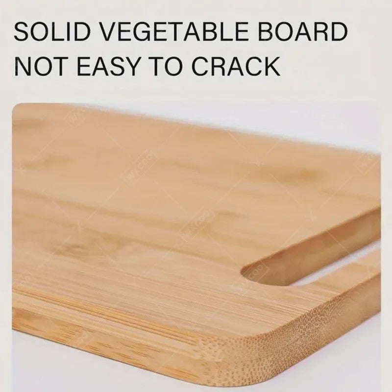 Set van 3 Bamboe Houten Snijplanken met Handvat en Sapgoot - Dubbelzijdig