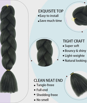 24 Inch Jumbo Braiding Hair Synthetisch Haar Ombre Crochet Braid Extensions voor Dames