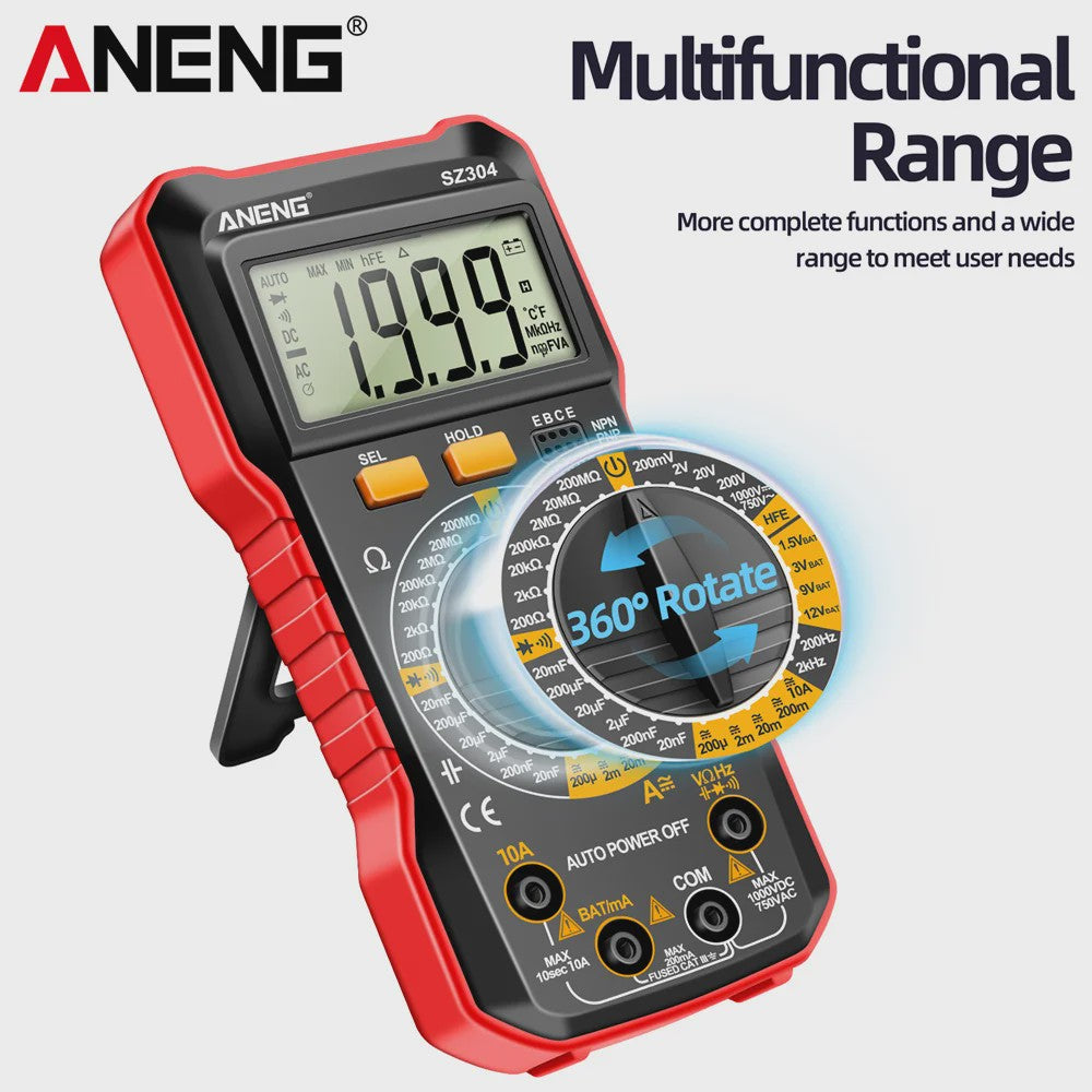 ANENG SZ304 Digitale Multimeter: Hoge Precisie AC/DC Spanning, Stroom, Weerstand & NCV Tester