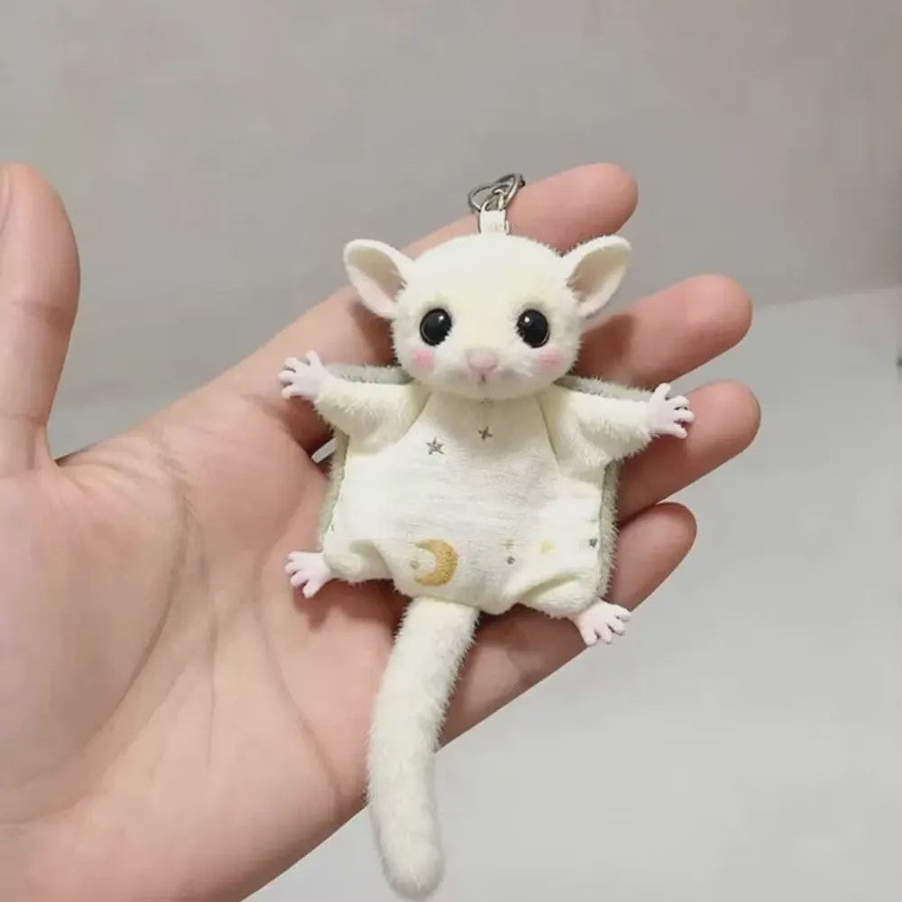 Schattige Sugar Glider Pluche Sleutelhanger - Zachte Vliegende Eekhoorn Tas Hanger, Kawaii Dier Cadeau