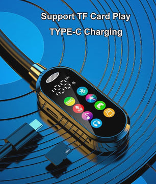 KEBIDUMEI Bluetooth 5.4 Nekband Oordopjes met Kleurenscherm, ENC Noise Reduction & TF Kaart