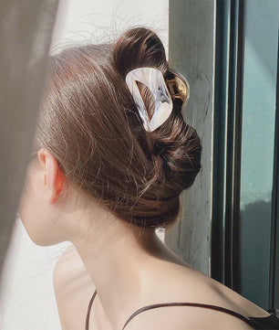 Chique Acetate Haarklem met Metaal - Medium, Stijlvol voor Dames