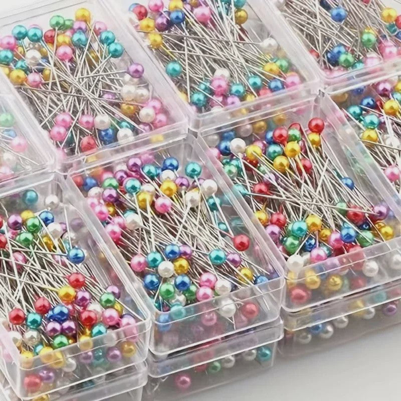 100x Gekleurde Naaispelden met Glaskop - Veiligheidsspelden voor Knutselen en Breien