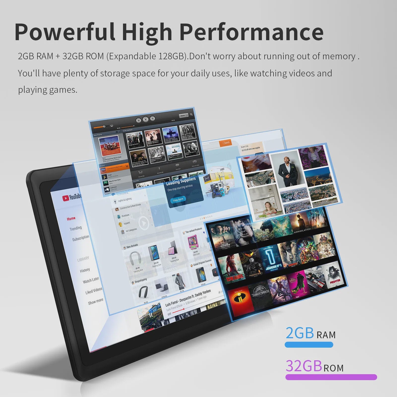 Pritom 7 Inch Tablet PC met Android 13, 4GB RAM, 32GB ROM en Lederen Hoes