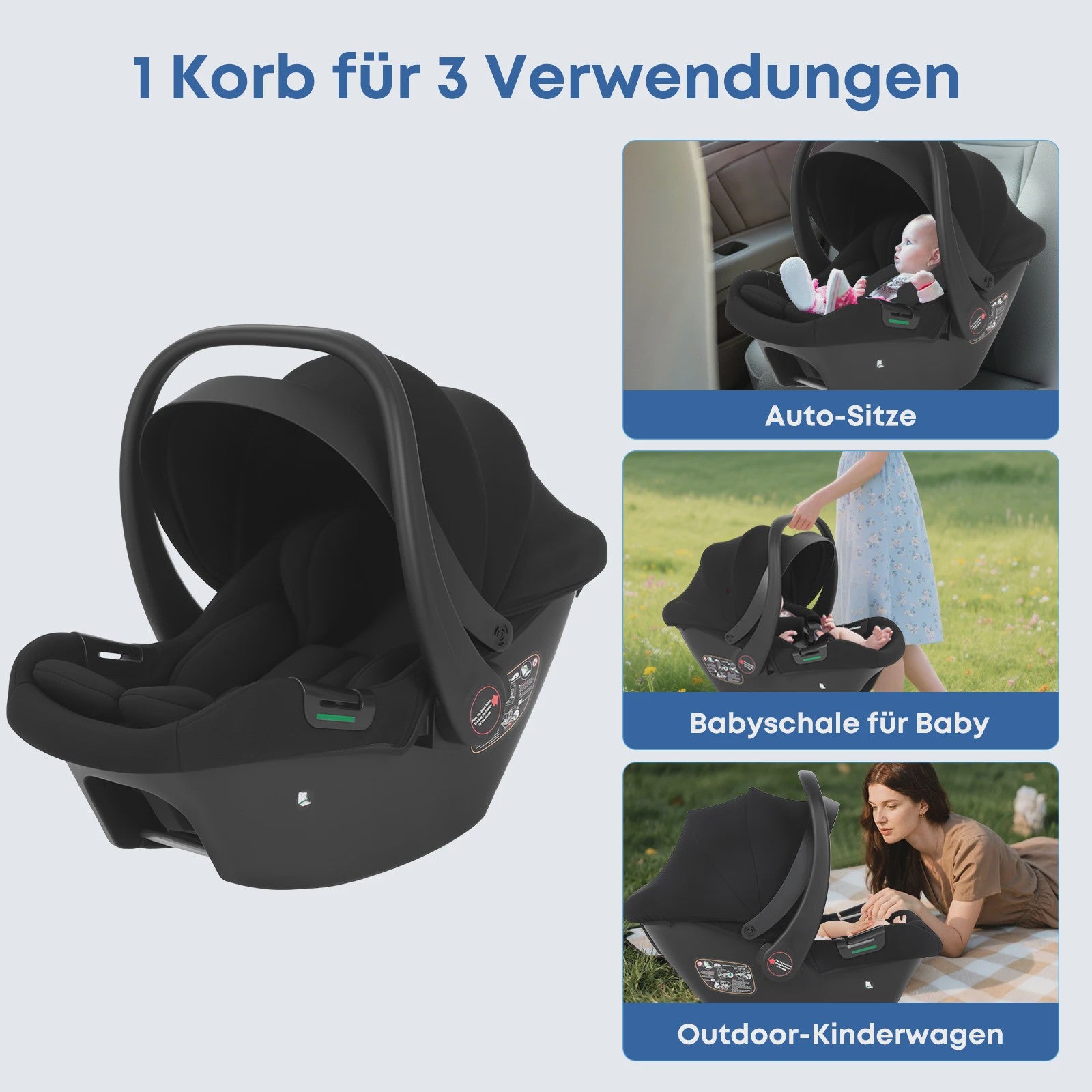 Baby Voyage Baby Autostoeltje Groep 0+ (0-12 Maanden) - Max 12kg, Zonnekap, I-Size