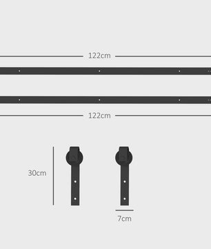 Schuifdeur Hardware Kit - Zonder Boren, J-Hanger, Stille Loop