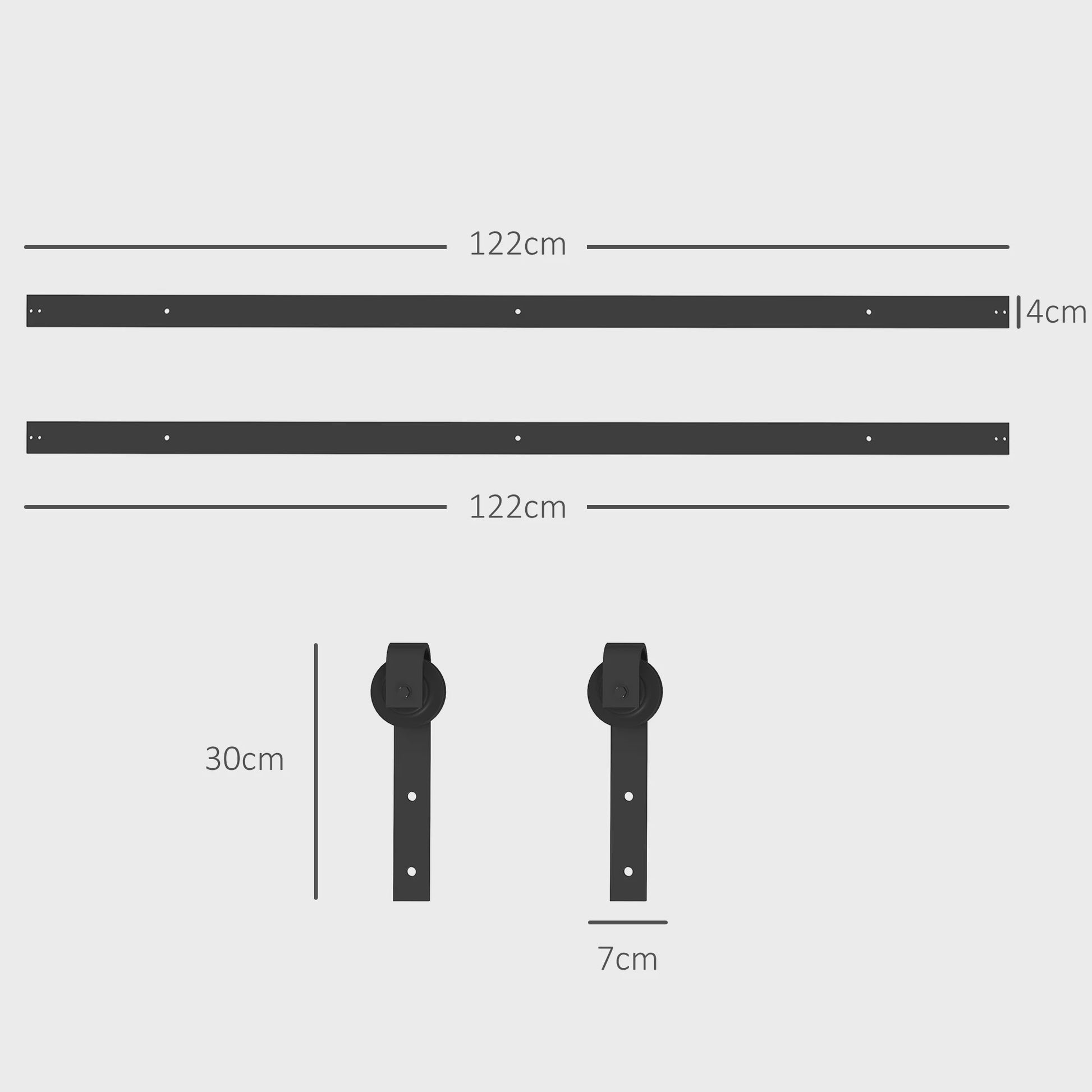 Schuifdeur Hardware Kit - Zonder Boren, J-Hanger, Stille Loop